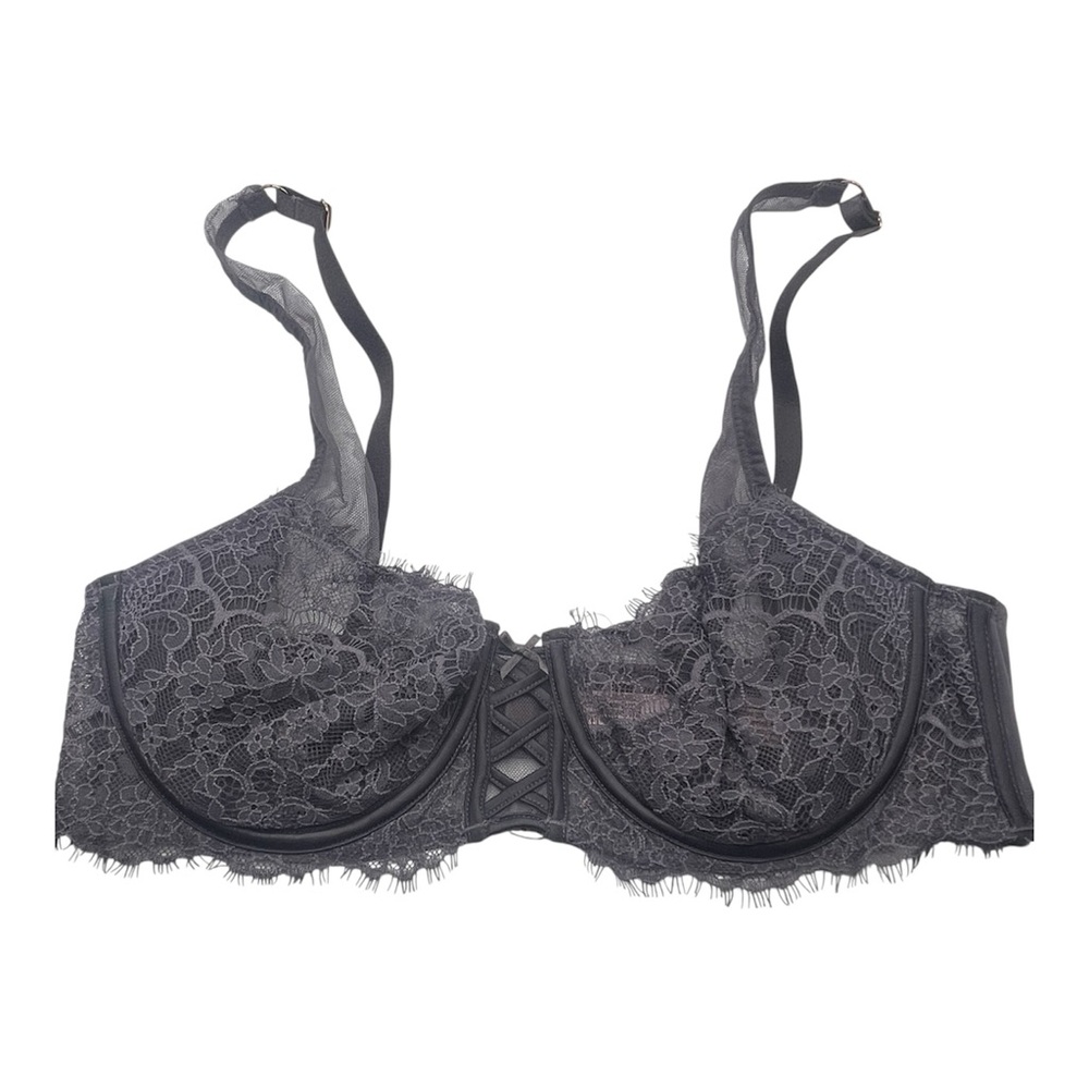 Victoria’s Secret Dream Angels Push-Up Without Padding Gray Lace Bra 36C